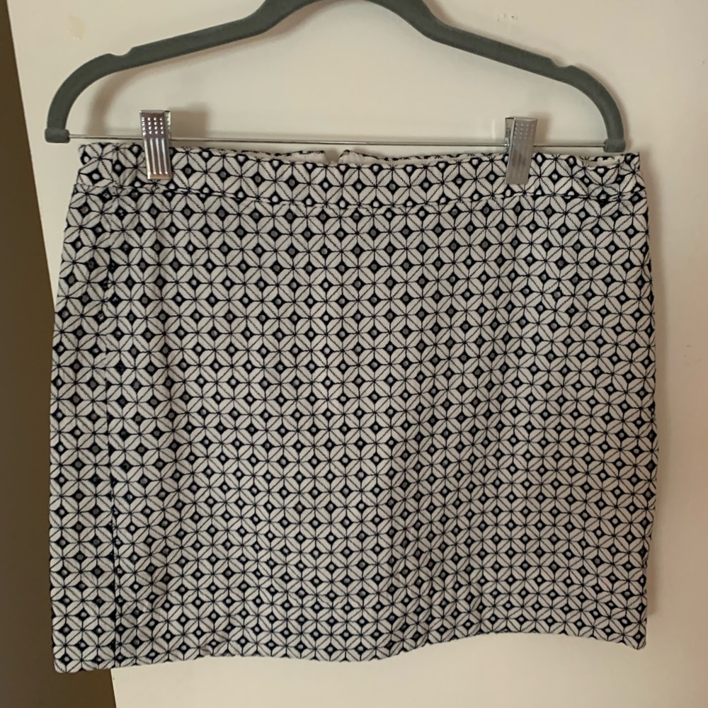 Jcrew navy white mini skirt